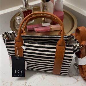 Joy Susan Black and Tan Mini Bag